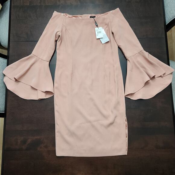 NWT Bardot Solange Off The Shoulder Midi Dress Size 8/Medium - Picture 2 of 7